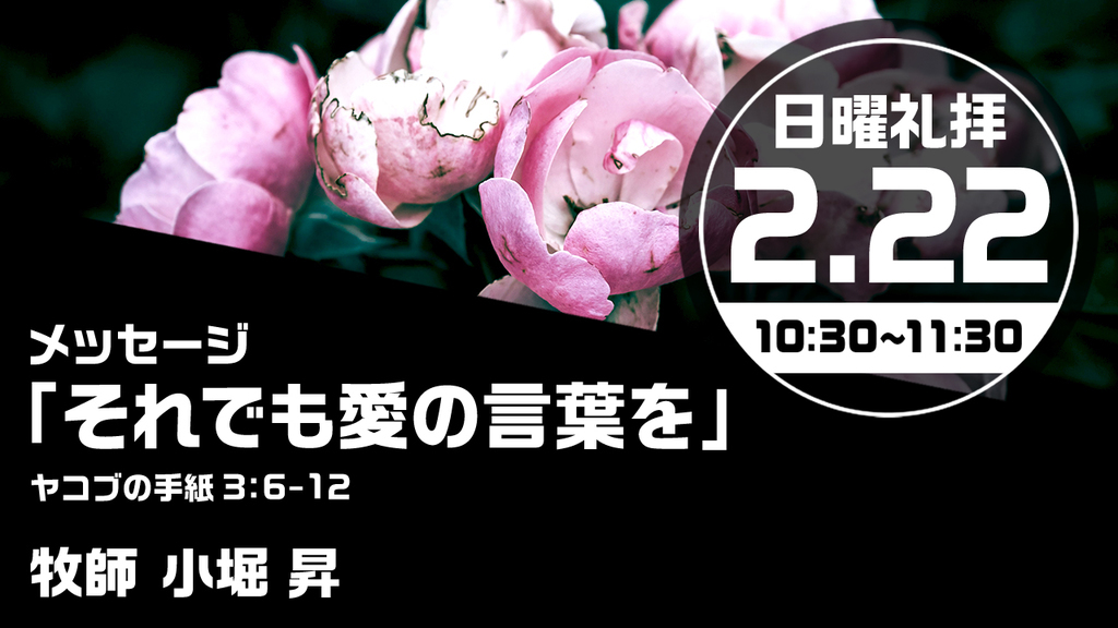 2026年2月22日(日) 日曜朝の礼拝「それでも愛の言葉を」